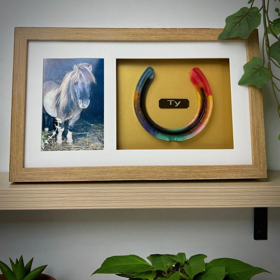 Photo Framed Memorial Ashes/Hair Horseshoe