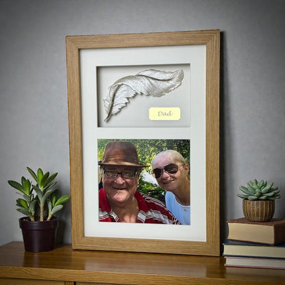 Photo Framed Memorial Ashes/Hair Feather