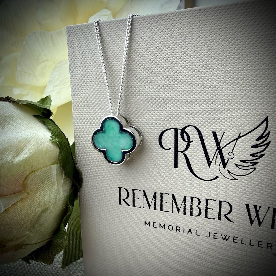 Sterling Silver Clover Memorial Pendant