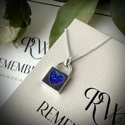 Sterling Silver Love Padlock Memorial Pendant 