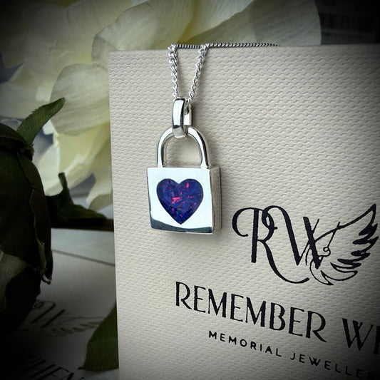 Sterling Silver Love Padlock Memorial Pendant 