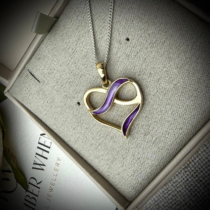 9ct Yellow Gold Heart Infinity Memorial Pendant