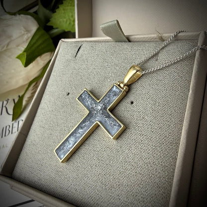 9ct Yellow Gold Cross Memorial Pendant