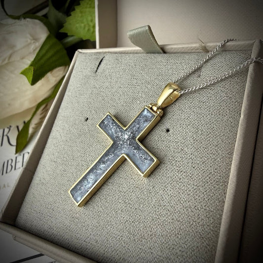 9ct Yellow Gold Cross Memorial Pendant
