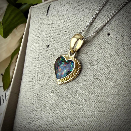 9ct Yellow Gold Rope Heart Memorial Pendant