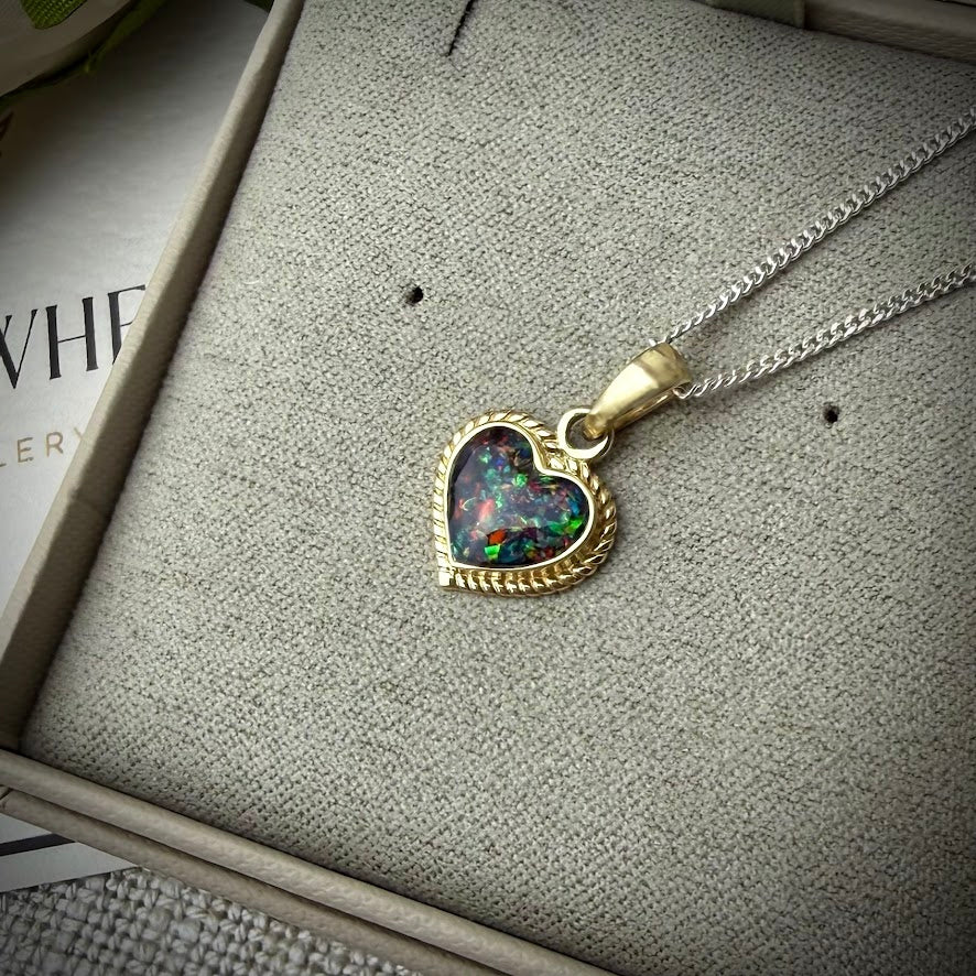 9ct Yellow Gold Rope Heart Memorial Pendant