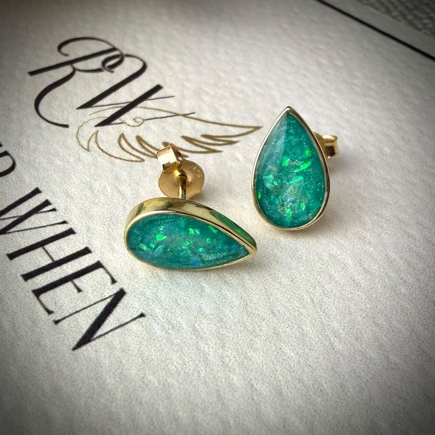 9ct Yellow Gold Teardrop Memorial Earrings
