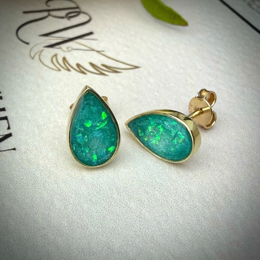 9ct Yellow Gold Teardrop Memorial Earrings