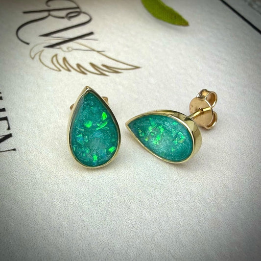 9ct Yellow Gold Teardrop Memorial Earrings