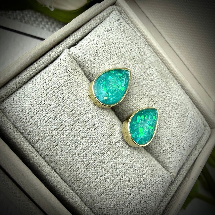 9ct Yellow Gold Teardrop Memorial Earrings