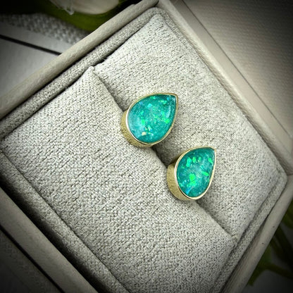 9ct Yellow Gold Teardrop Memorial Earrings