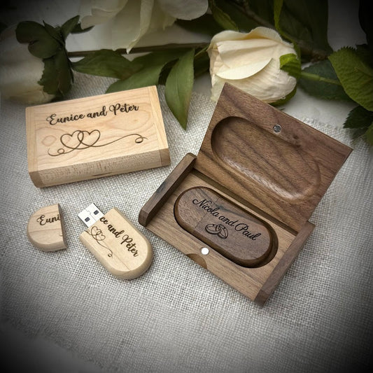 Engraved Wooden Keepsake Photo USB Stick