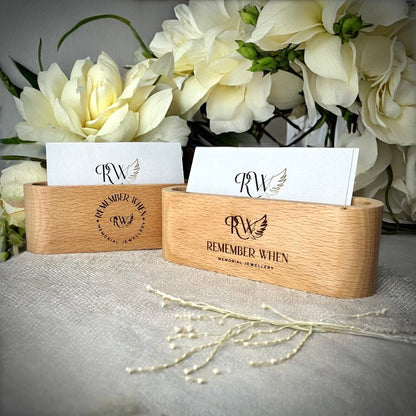 Engraved Wooden Business Card Holder