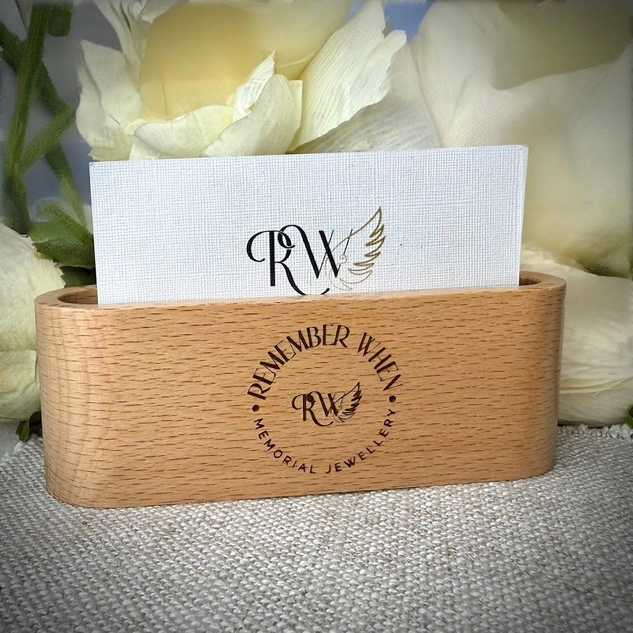 Engraved Wooden Business Card Holder