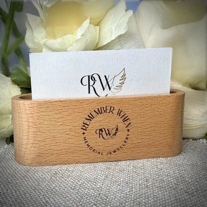 Engraved Wooden Business Card Holder