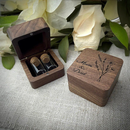 Engraved Wooden Ashes/Fur Keepsake Memorial Box