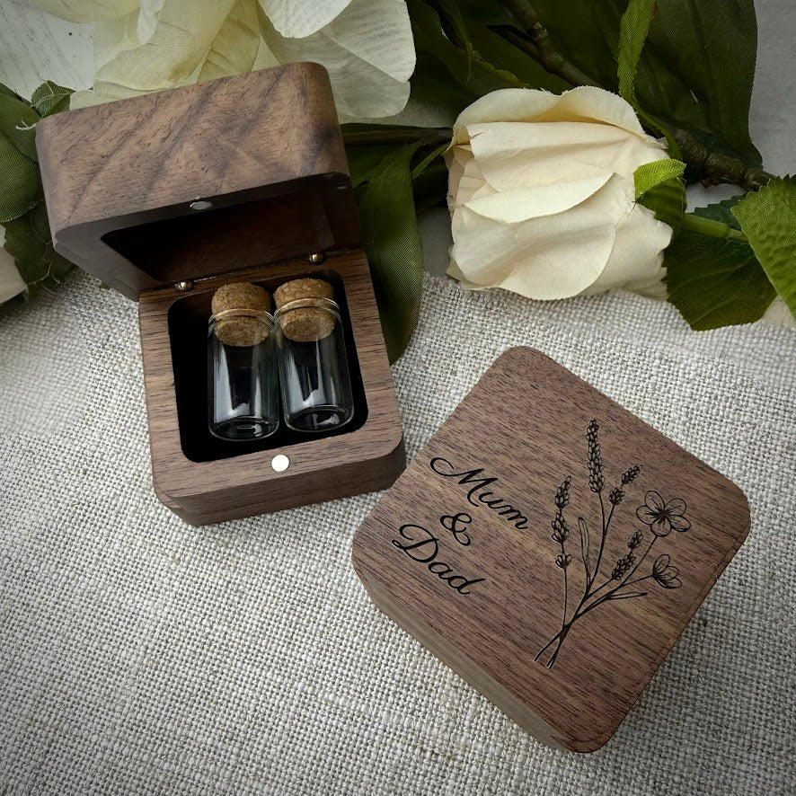 Engraved Wooden Ashes/Fur Keepsake Memorial Box