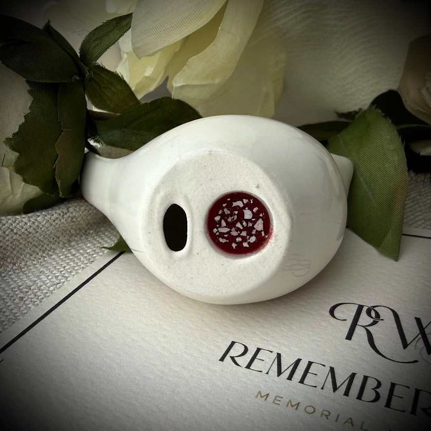 Ceramic memorial Ashes / hair Memorial Dove