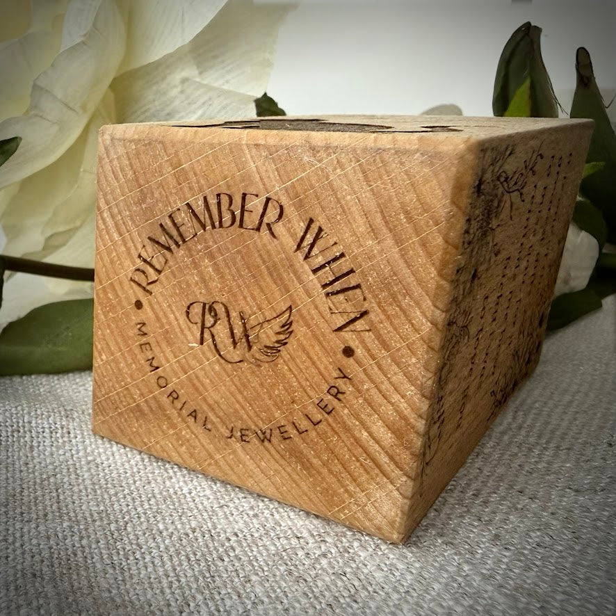 Engraved Wooden Tall Memorial Candle