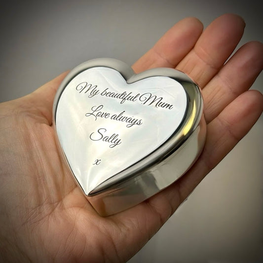 Engraved Keepsake Heart Trinket Box