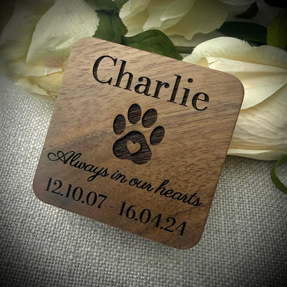 Engraved Wooden Ashes/Fur Keepsake Memorial Box