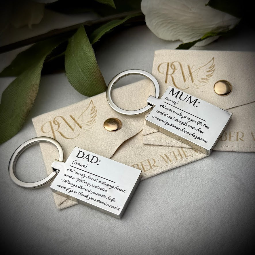 Engraved Stainless Keepsake Keyring