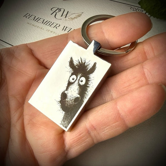 Stainless Personalised Engraved Horse Keyring
