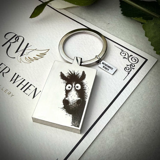 Stainless Personalised Engraved Horse Keyring