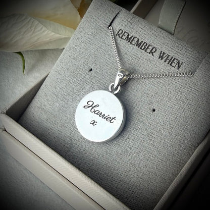 Sterling Silver Simple Round Memorial Pendant