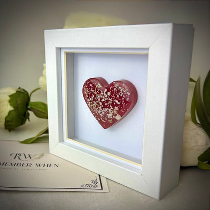 Framed Small Memorial Ashes/Hair Heart