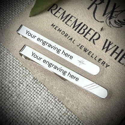 Sterling Silver Engraved Tie Slide