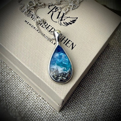 Sterling Silver Solid Teardrop Memorial Pendant