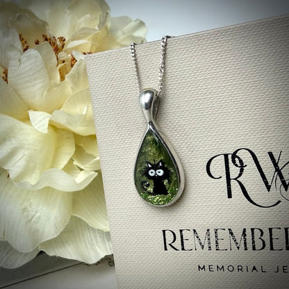 Sterling Silver Solid Teardrop Memorial Pendant