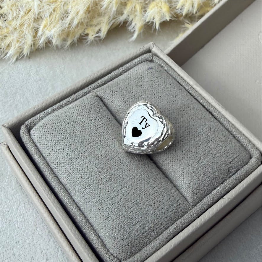 Sterling Silver Angel Wing Heart Memorial Charm