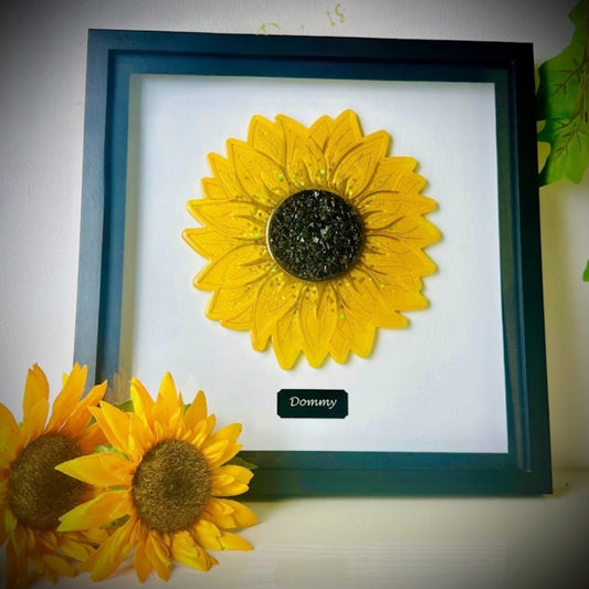 Framed Memorial Ashes/Hair Sunflower