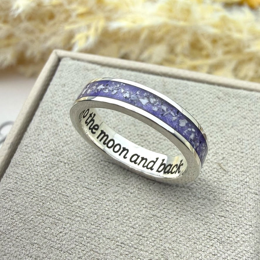 Sterling Silver 4mm Channel Memorial Ring