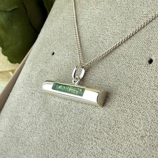 Sterling Silver Petite T-Bar Memorial Pendant
