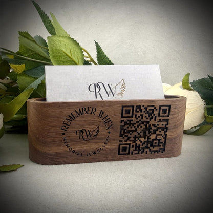 Engraved Wooden Business Card Holder