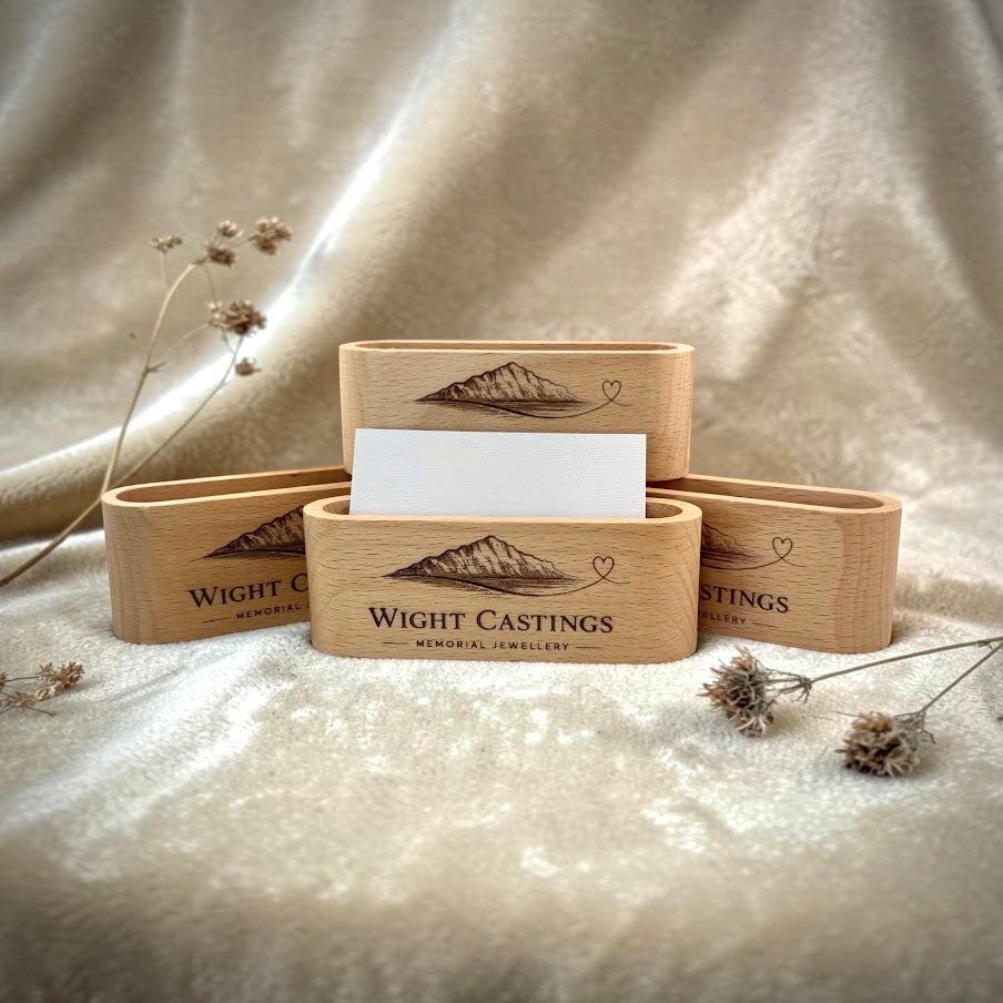 Engraved Wooden Business Card Holder