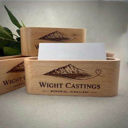 Engraved Wooden Business Card Holder