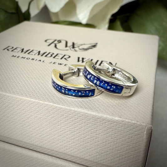 Sterling Silver Hooped Memorial Earrings
