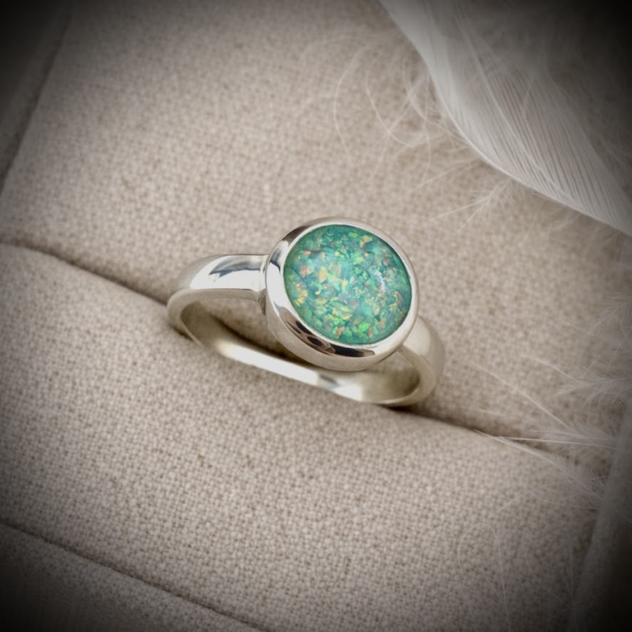 Sterling Silver 10mm round Memorial Ring