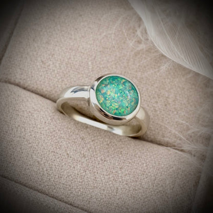 Sterling Silver 10mm round Memorial Ring
