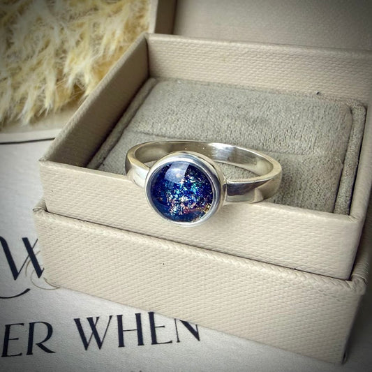 Sterling Silver 10mm round Memorial Ring