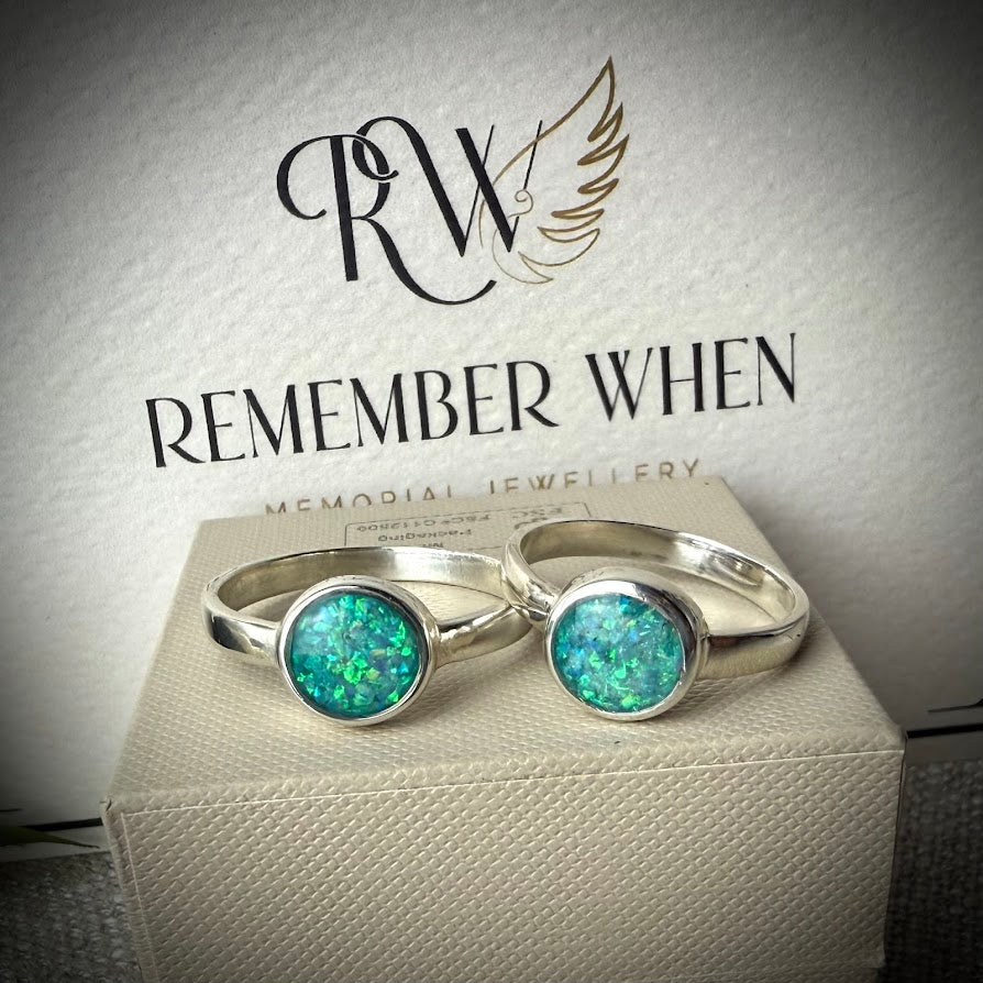 Sterling Silver 10mm round Memorial Ring