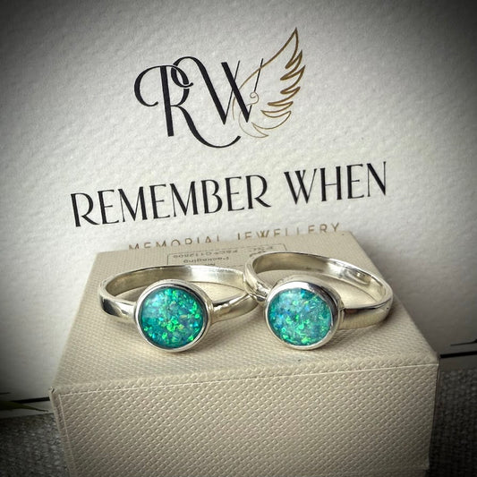 Sterling Silver 10mm round Memorial Ring