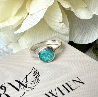 Sterling Silver 10mm round Memorial Ring