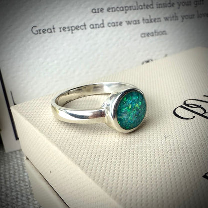 Sterling Silver 10mm round Memorial Ring