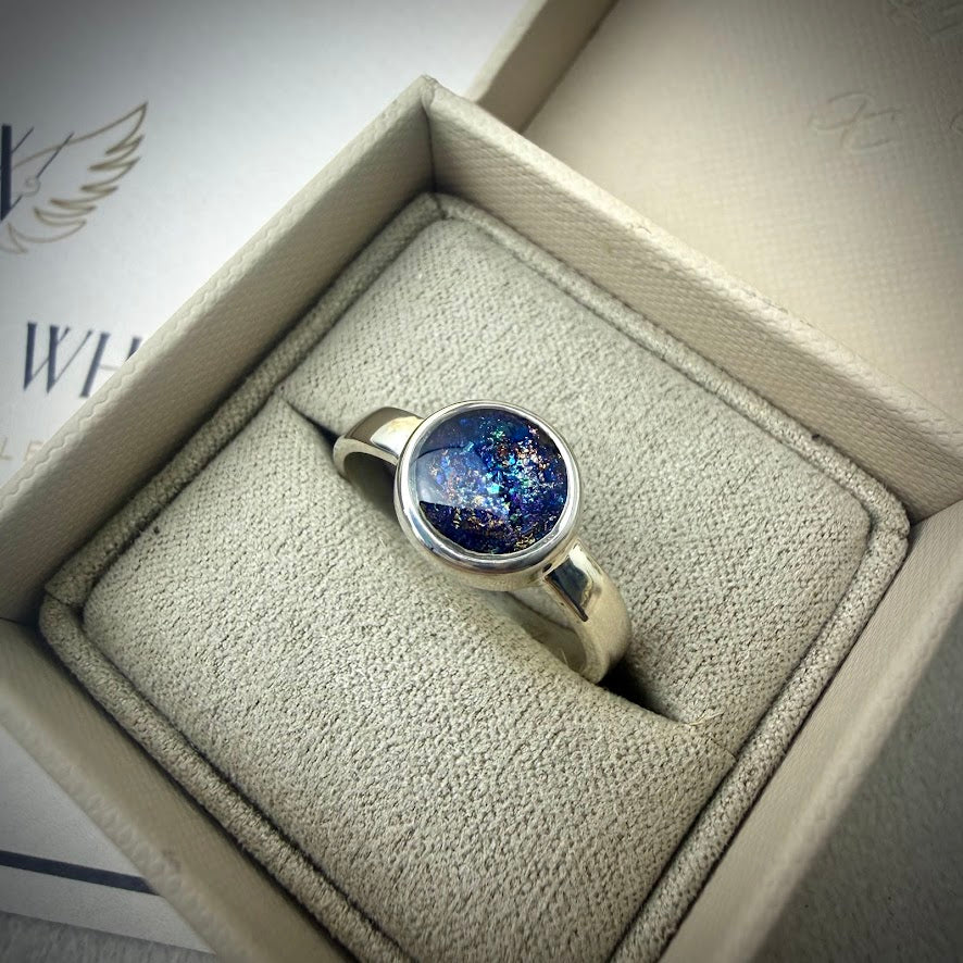 Sterling Silver 10mm round Memorial Ring