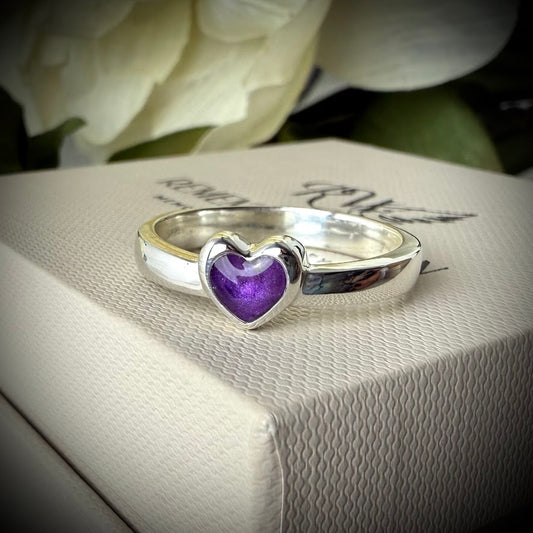 Sterling Silver Classic Heart Memorial Ring